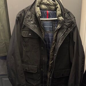 Tommy Hilfiger Men's Olive and black Field Jacket